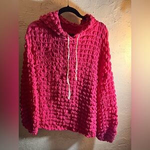 Hot Pink Bubble Textured Hoodie M Y2K retro